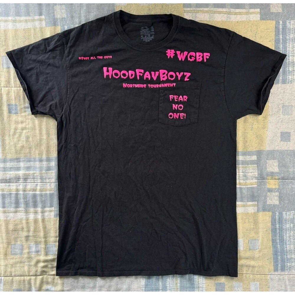 007 "Rob Milly" Black HoodFavBoyz Custom Short Sleeve Men's Tee XL